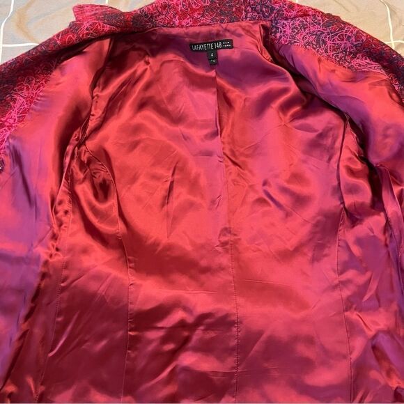 LAFAYETTE 148 New York Pink Textured Wool Blend Blazer Jacket Size 4 - Picture 10 of 12